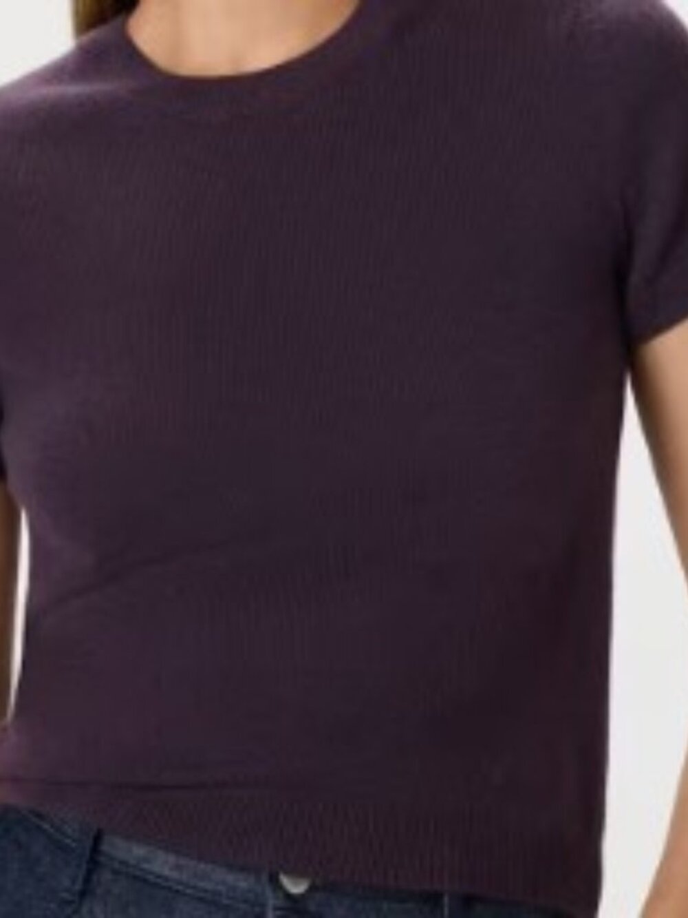 Quince Large Deep Orchid Purple Mongolian Cashmere Tee